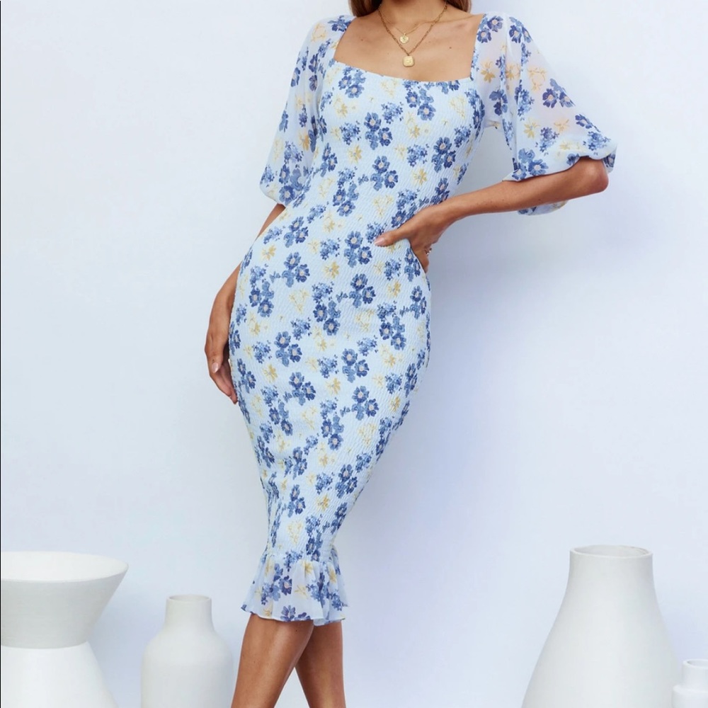 Hello Molly Angels Secret Midi Baby Blue Dress